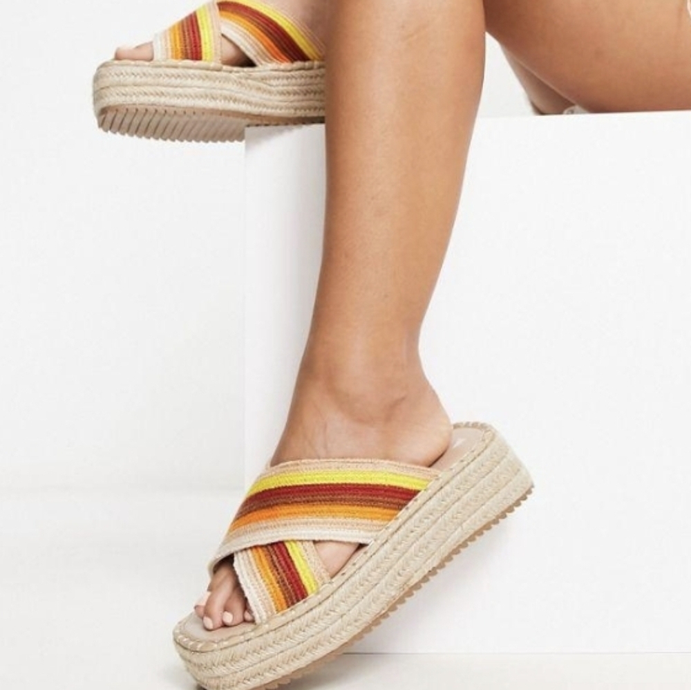 Asos Jazlyn Flatform Crochet Mule Sandals